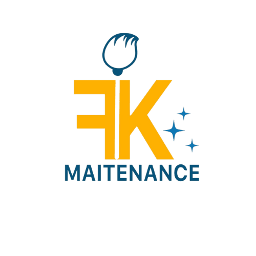 Brand logo in yellow and green color saying FK Maintainance